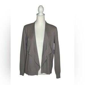 Essentials by Milano Womens Lavender/Grey Open Front Waterfall Cardigan EUC Sz M